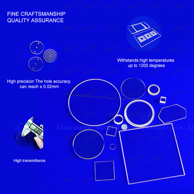 ποιότητας  Customized Square Fused Silica Quartz Glass Plate Clear Quartz Glass Substrate For High Temperature Εργοστάσιο