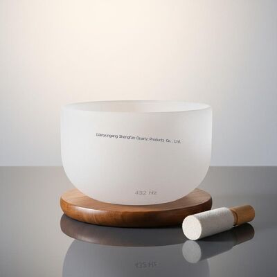 ποιότητας  6-12 inch 432Hz White Frosted Crystal Singing Bowl for Sound Healing and Meditation Εργοστάσιο
