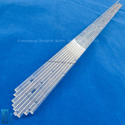 Φαρμακευτικά κατασκευασμένο ανθεκτικό σε υψηλές θερμοκρασίες γυάλινο σωλήνα με 99,99% καθαρότητα SiO2 και θερμοκρασία λειτουργίας 1100°C