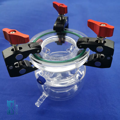 Προσαρμοσμένος ανθεκτικός στη διάβρωση υψηλής διαφάνειας διπλά στρώμα αντιδραστήρα κουάρτς για γυάλινο υλικό επιστημονικού εργαστηρίου