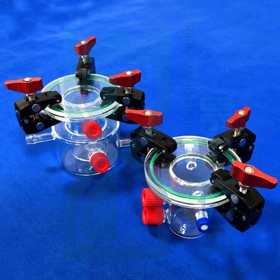 Προσαρμοσμένος ανθεκτικός στη διάβρωση υψηλής διαφάνειας διπλά στρώμα αντιδραστήρα κουάρτς για γυάλινο υλικό επιστημονικού εργαστηρίου