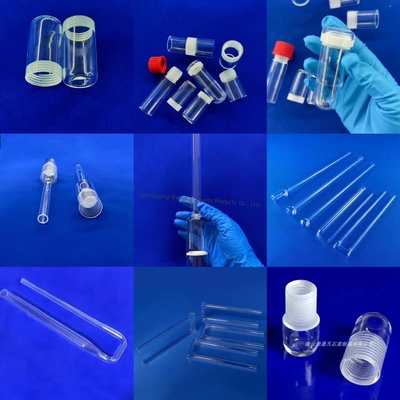 Προσαρμοσμένο αντιδραστήρα χαλαζία 50ml έως 5000ml, αντιδραστήρας κενού χαλαζία για φωτοχημικές αντιδράσεις