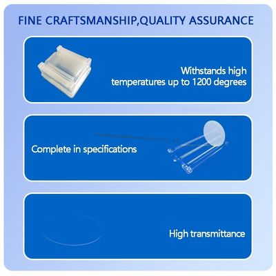 Υψηλή Διαφάνεια 99,99% Καθαρότητα Πλάκα Γυαλιού Χαλαζία με Θερμοκρασία Λειτουργίας 1100℃