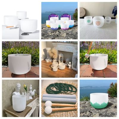 8-20 ίντσες 99,99% Κρυστάλλινο Κύπελλο Τραγουδιού από Χαλαζία σε Διαφανές Μαργαριταρένιο Λευκό για Ηχητική Θεραπεία και Διαλογισμό