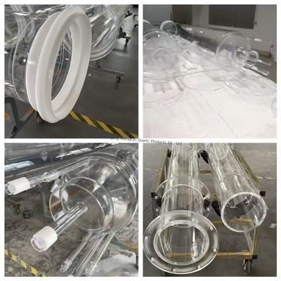 High Temperature Fused Silica Quartz Glass Pipe with Flange for Photovoltaic Applications