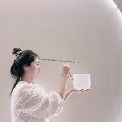 6-12 ιντσών Προσαρμόσιμη Κρυστάλλινη Κούπα Τραγουδιού με Δωρεάν Μαλέτα και Δαχτυλίδια Ο για Θεραπεία Τσάκρα