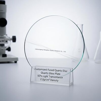 Προσαρμοσμένη πλάκα λιωμένου κουαρτζού με 92% διαπερατότητα φωτός 2,2g/cm3 πυκνότητα και θερμοκρασία λειτουργίας 1150°C