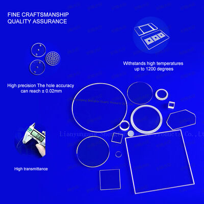 Custom Clear High Temperature Resistance Glass Plates JGS1 Fused Silica Quartz Glass Disc