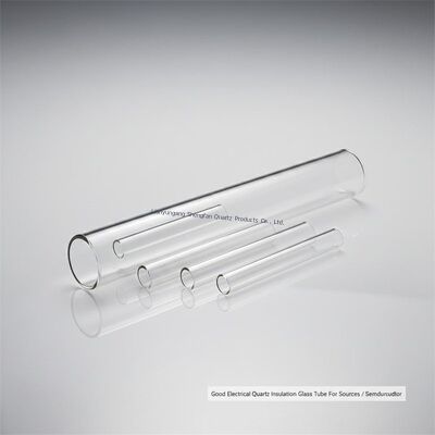 Καλή ηλεκτρική μόνωση Υψηλή αντοχή στη θερμότητα Κουάρτζινο γυάλινο σωλήνα με υψηλή διαπερατότητα φωτός για εφαρμογές ημιαγωγών